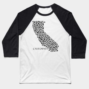 California State Outline Maze & Labyrinth Baseball T-Shirt